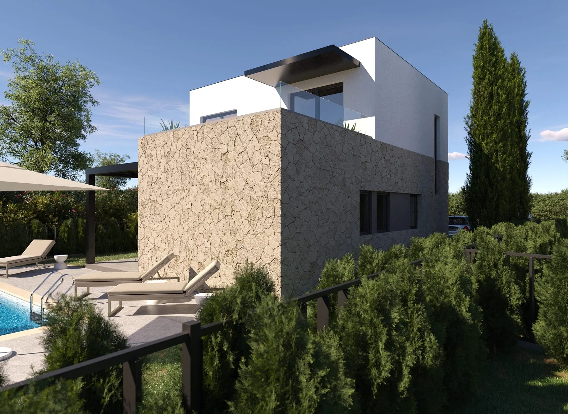 lukoran - kuća s bazenom i pogledom na more v2 - slika 3