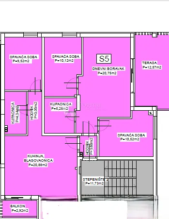vodice – trosoban stan na 1. katu, 50 m od mora, terasa, balkon, parkirno mjesto 28,35 m² uključeno u cijenu - slika 13