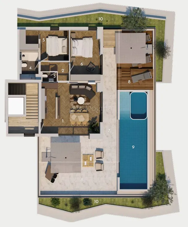 penthouse s bazenom, novogradnja - slika 3