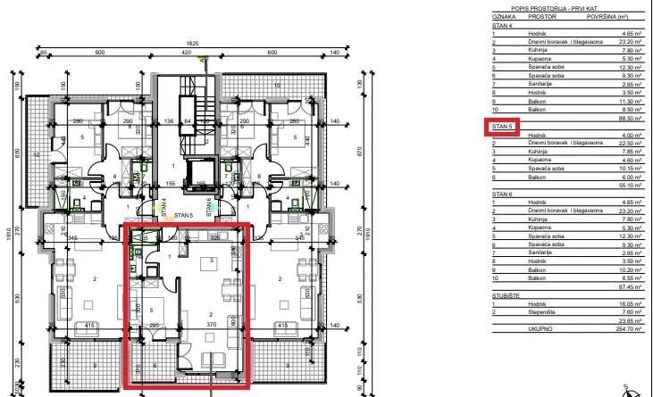 kaštel, stan u zgradi sa liftom - slika 2