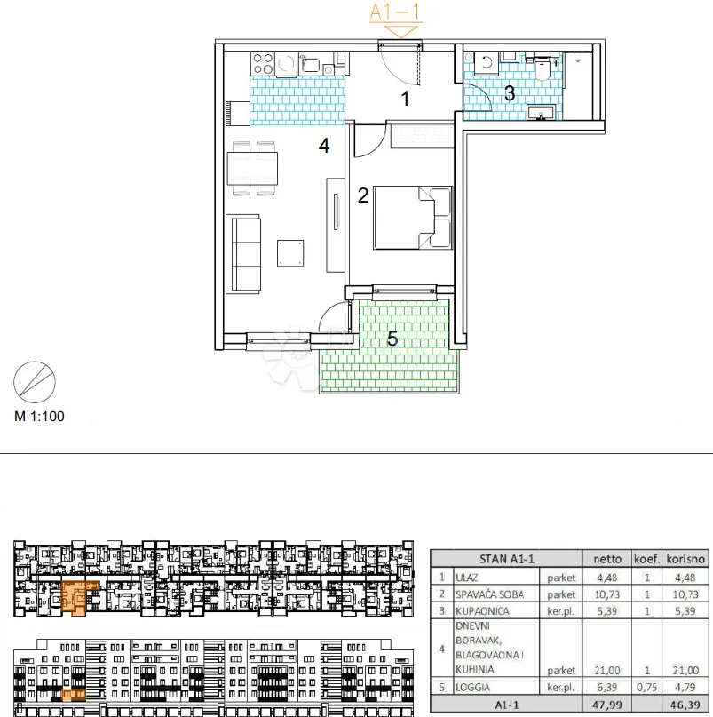 velika gorica,novogradnja, dvosoban stan 46.39 m2, 1.kat - slika 13