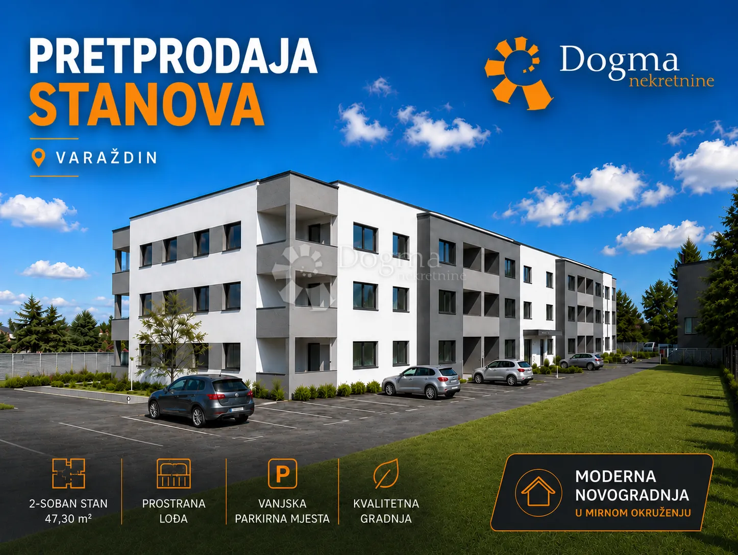 Pretprodaja stanova – moderan stan s vrtom u prizemlju novogradnje, Varaždin | 39,50 m² + loggia + vrt 36 m