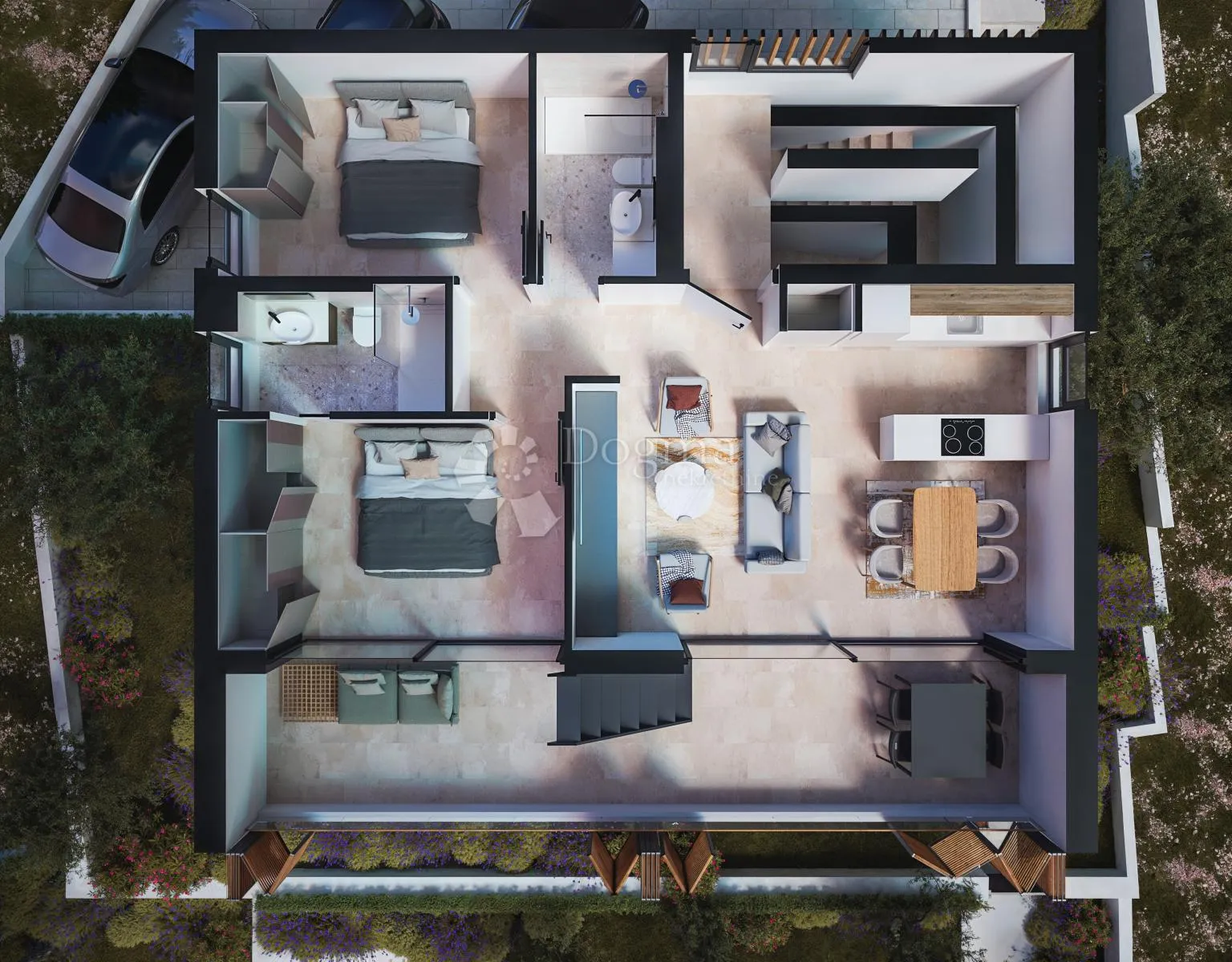luksuzan penthouse s privatnom krovnom terasom i pogledom na more – vodice - slika 2