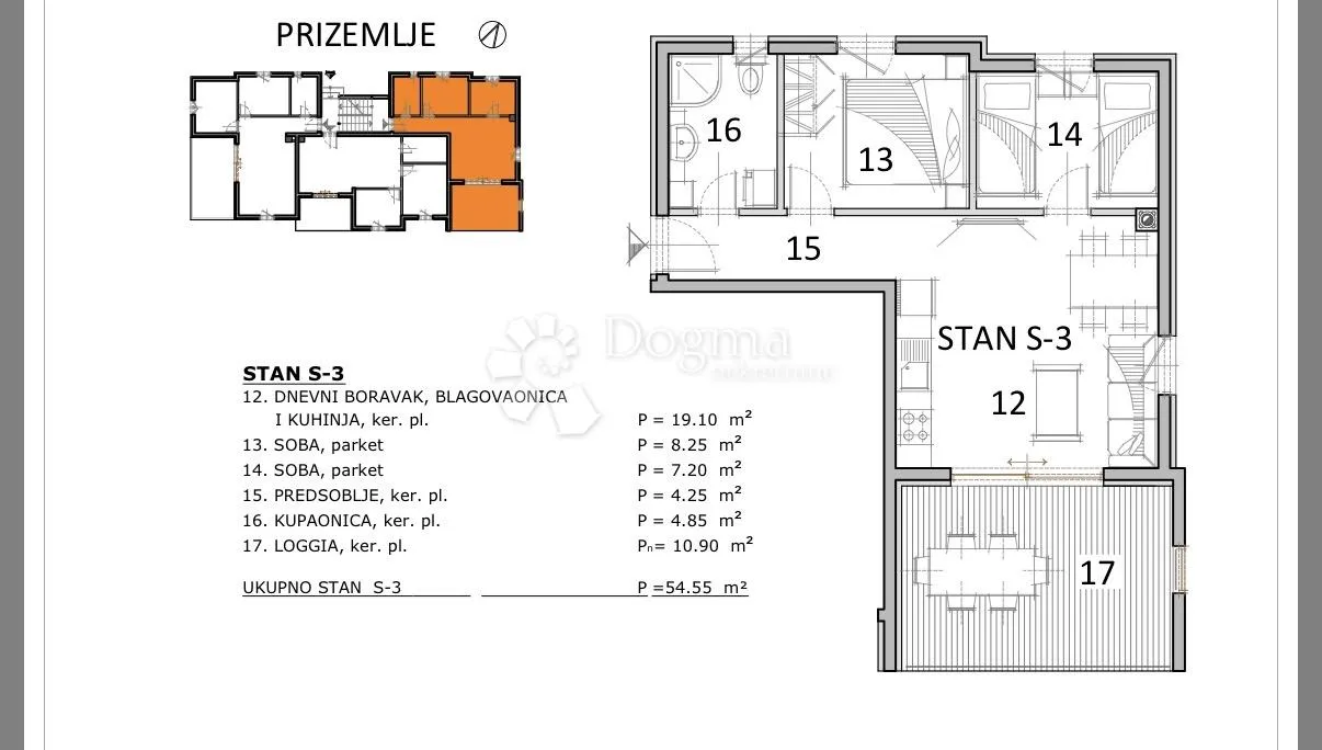 novogradnja pag, mandre trosoban stan - slika 7