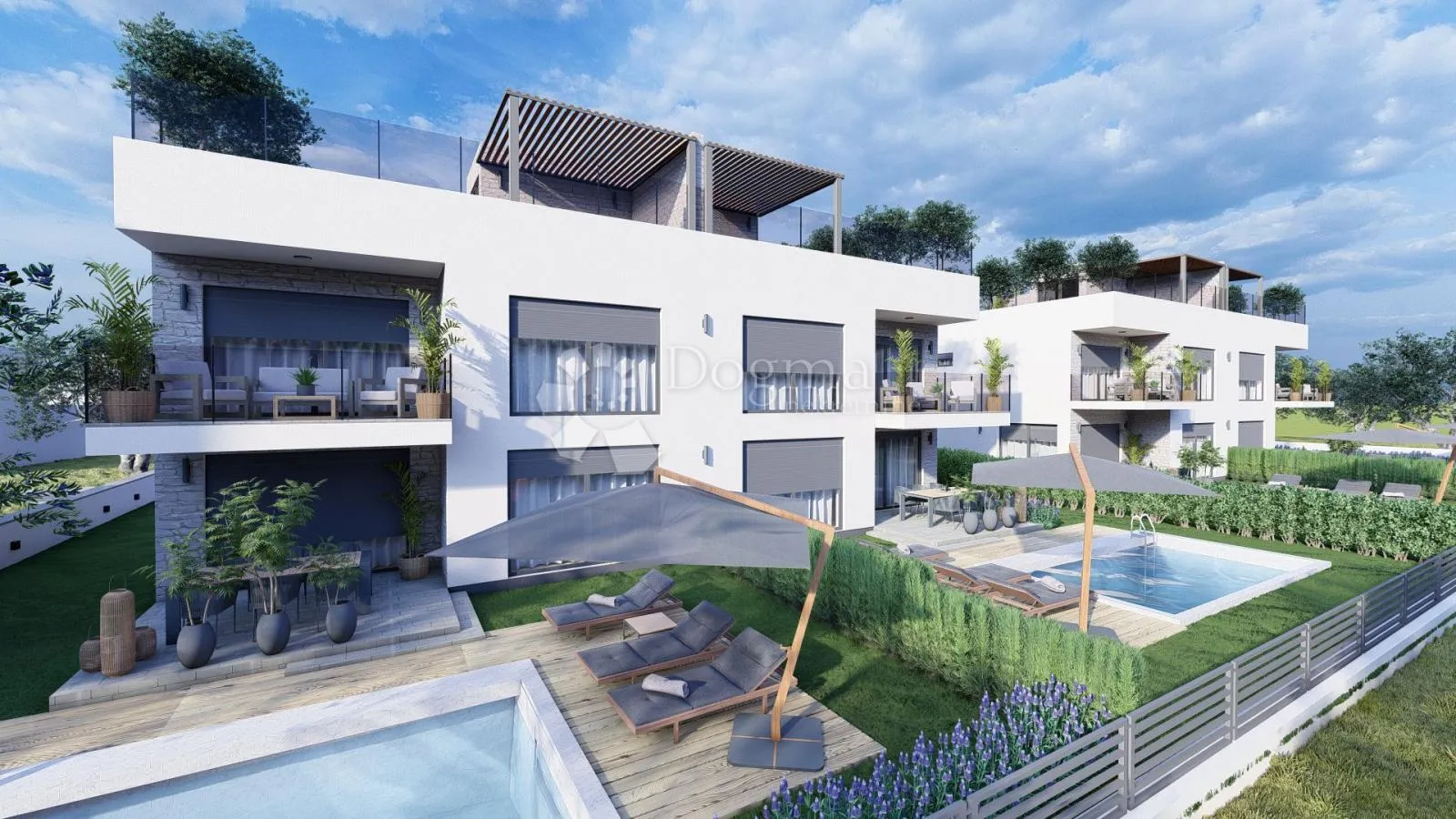 Srima, Vodice - moderan duplex sa bazenom i krovnom terasom , stan S2