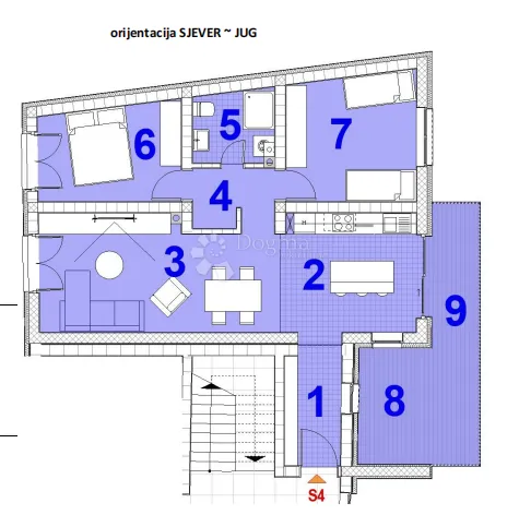 dvosobni stan s-4, 1.kat, novogradnja u virju - slika 3
