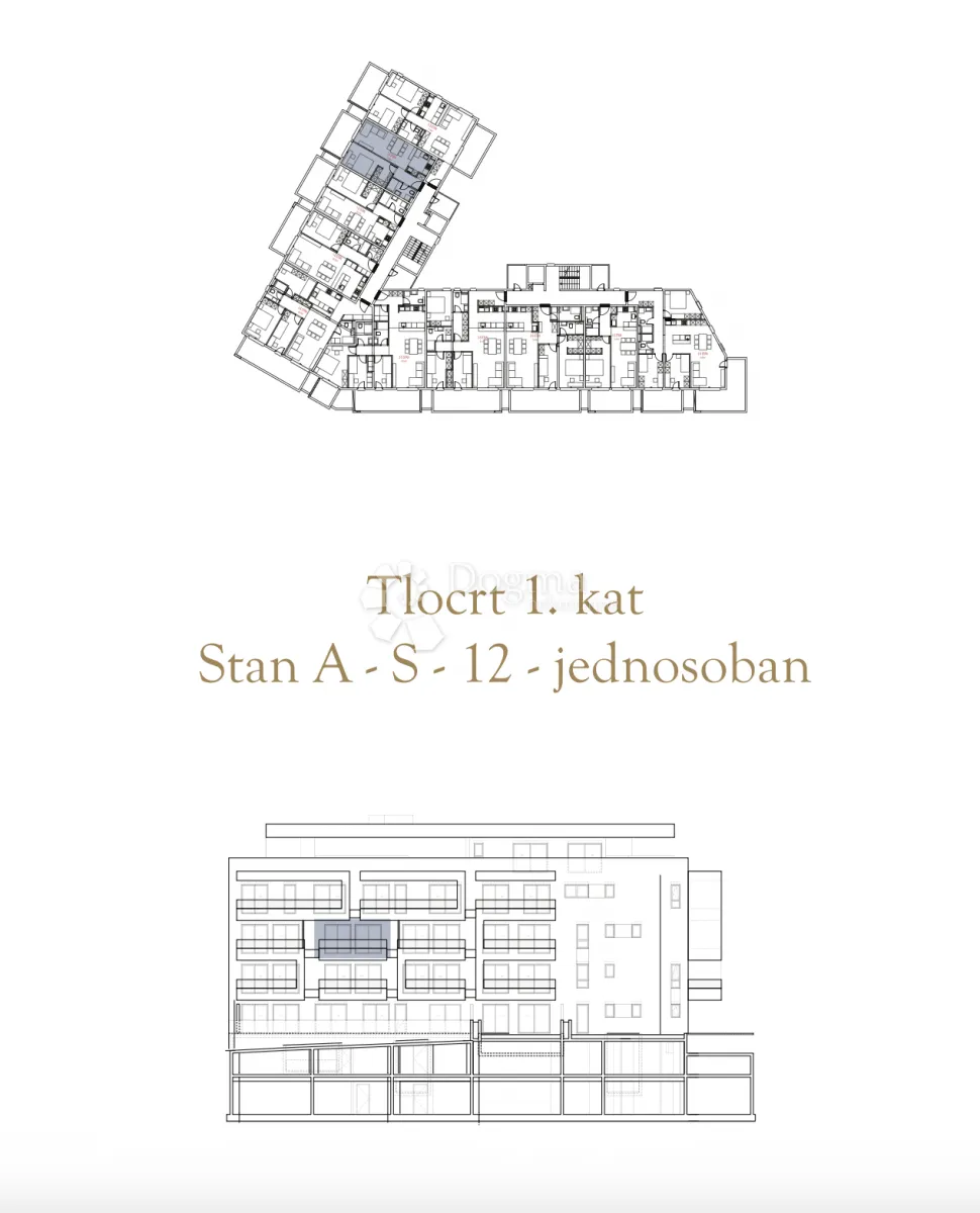 jednosoban stan u novogradnji, 1. kat (a-s12) - slika 2