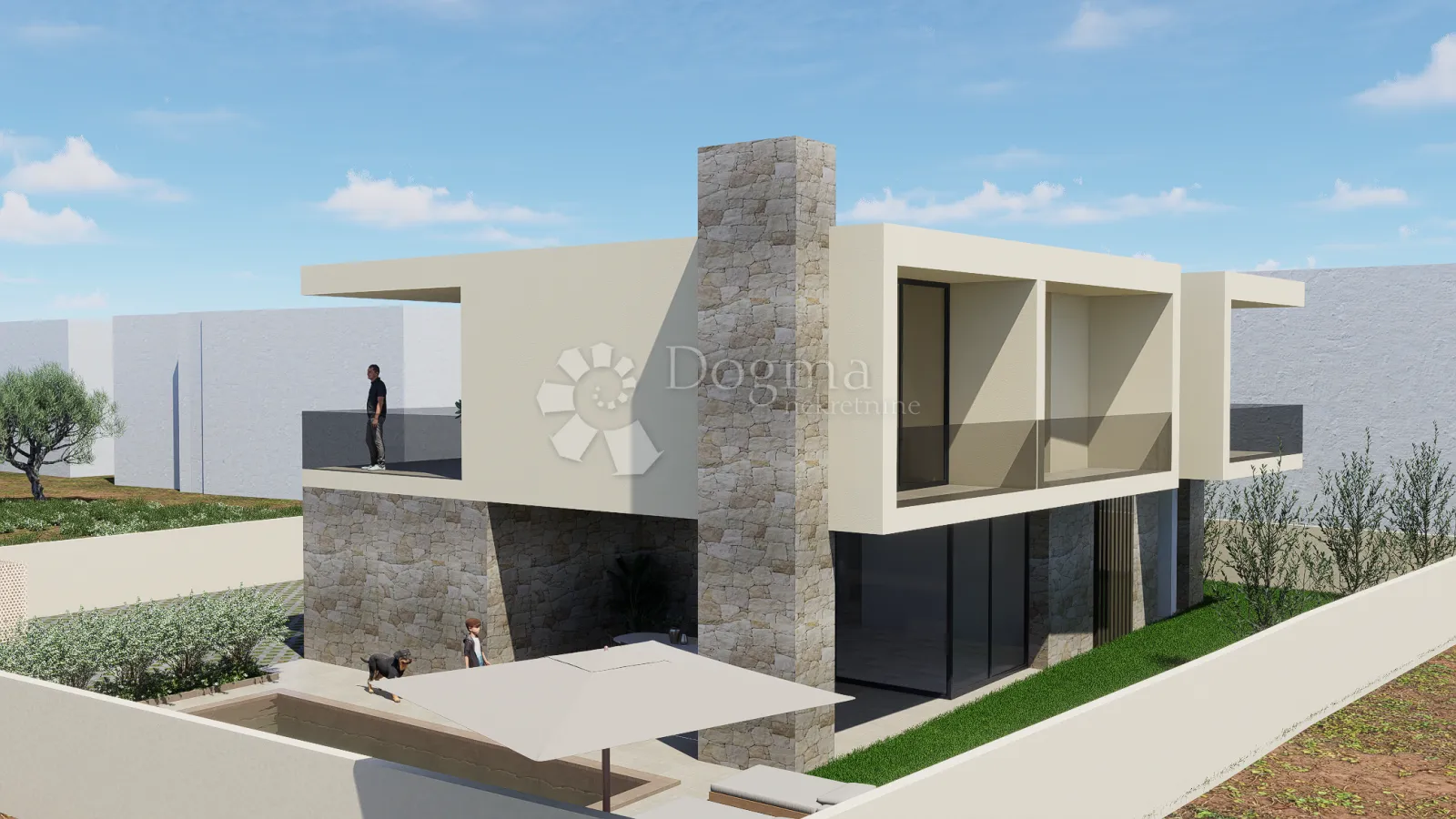 ekskluzivno!! otok ugljan – građevinsko zemljište s projektom, 2. red do mora!! - slika 2