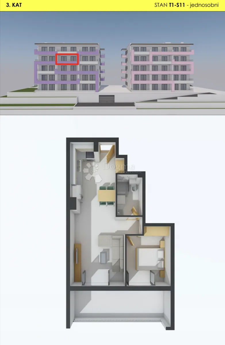 makarska | t1 | stan s10 | trosobni stan i 3.kat - slika 24