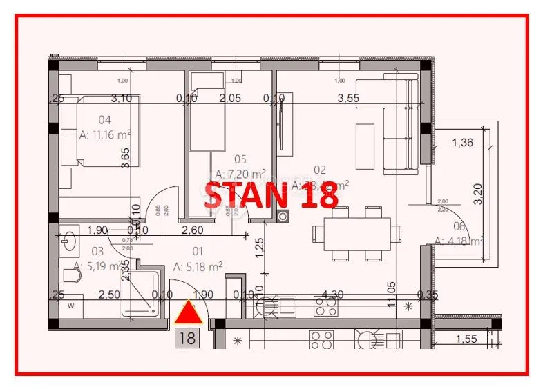 monvidal stan 18 - 2s+db, 2. kat - slika 4