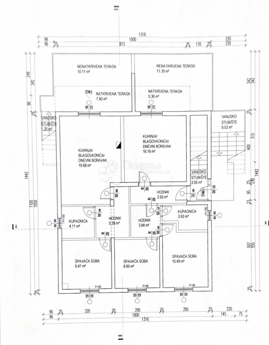 samostojeća kuća s 4 apartmana, 50 m od mora - slika 12