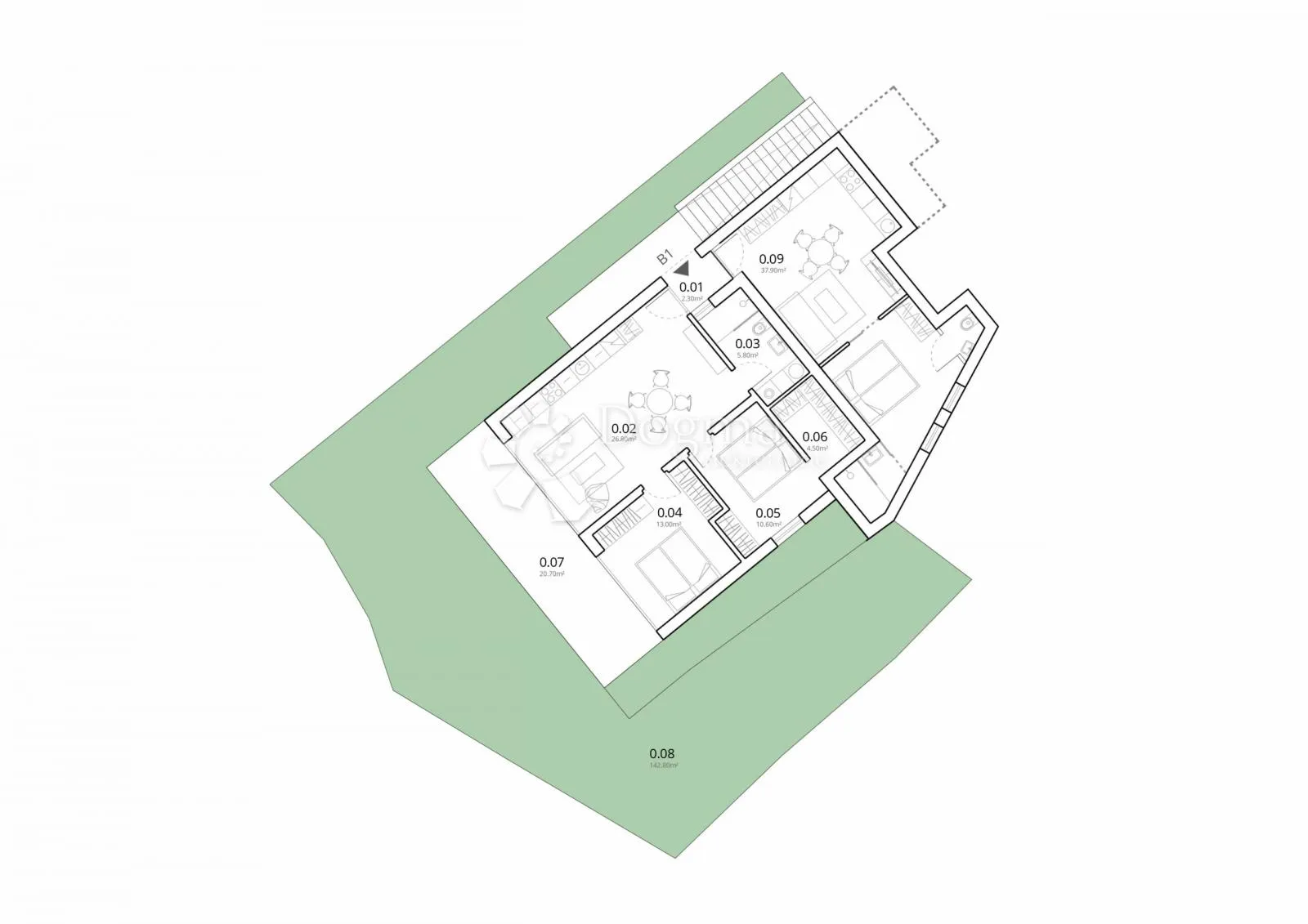 luksuzni apartman uz more b1 - slika 22
