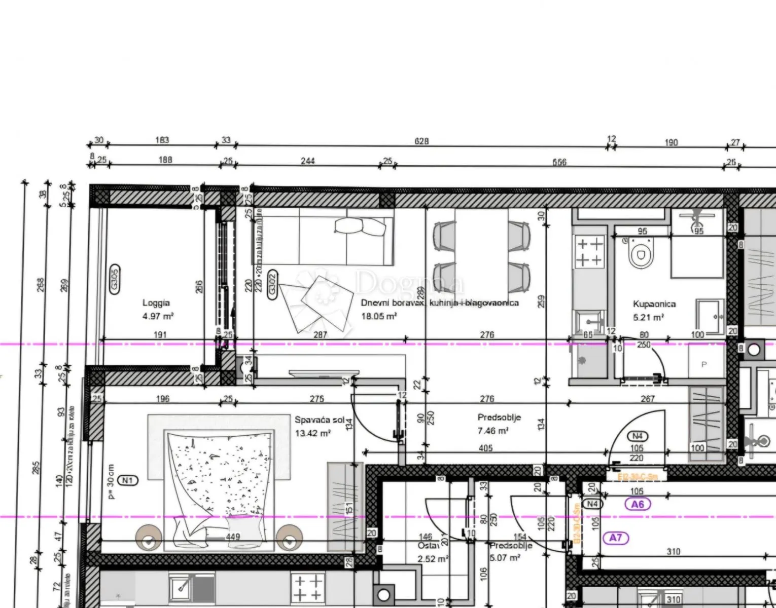novogradnja pula centar - 48 m2, 1s+db, 1. kat a06 - slika 9