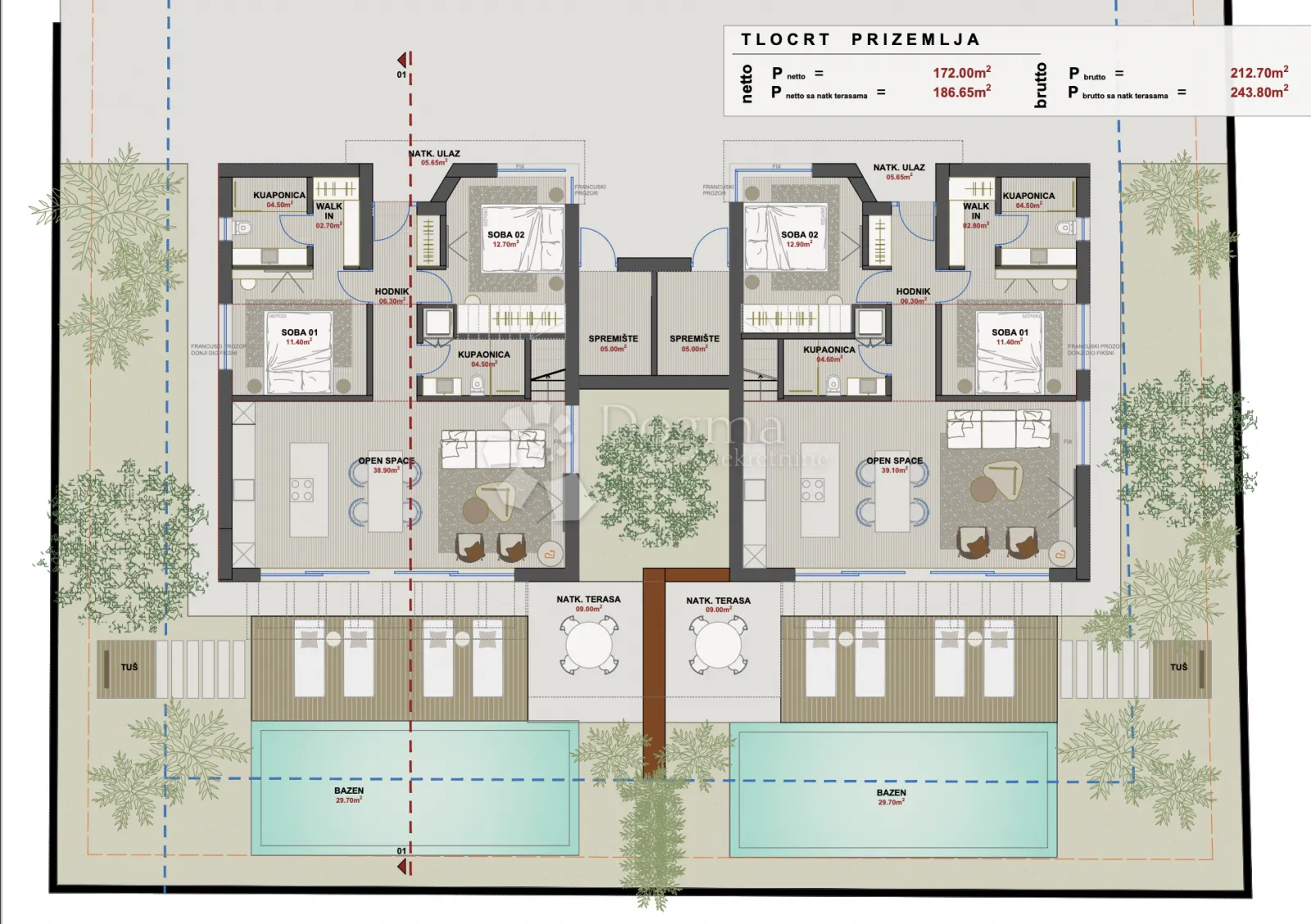 moderna kuća s bazenom i galerijom – projekt 2 - slika 10