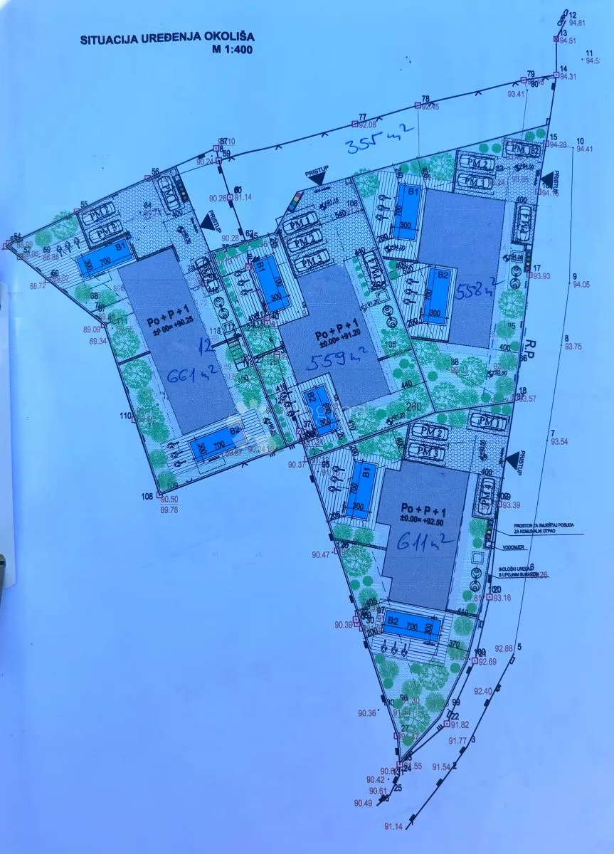 ekskluzivno: parcela s projektom za 3 zgrade i pogledom na more - slika 2