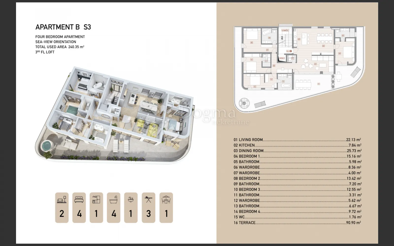 opatija centar – penthouse 150 m² rooftop - slika 10