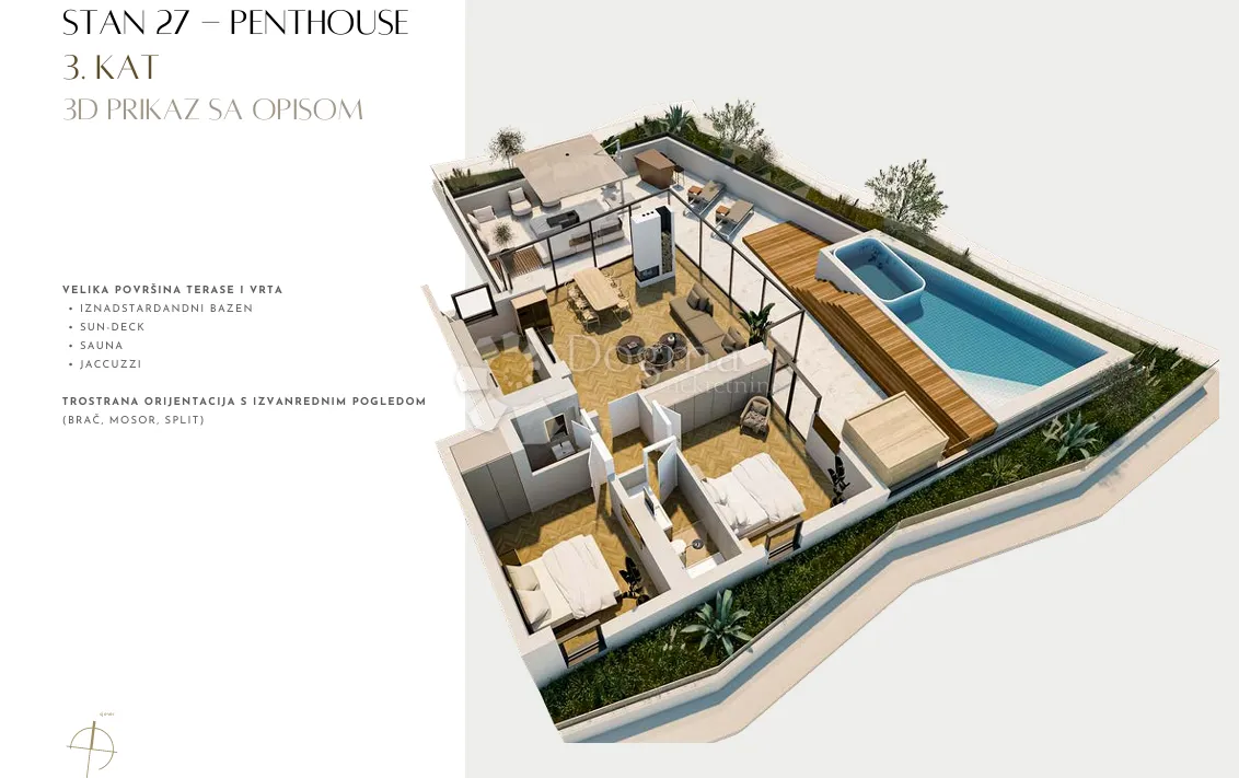 Dvosoban Penthouse - Stobreč, Split