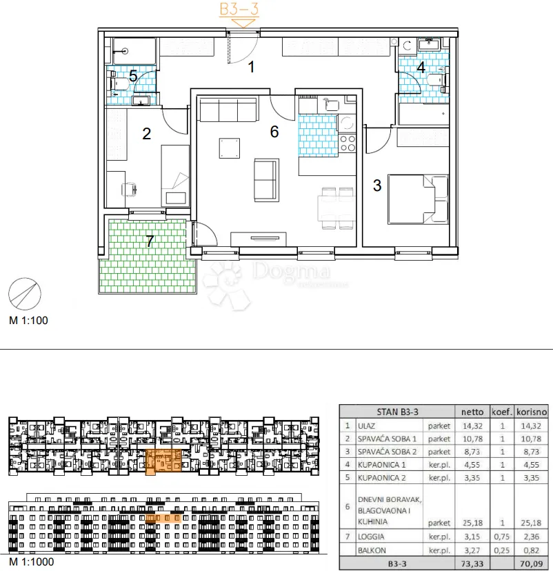 velika gorica, novogradnja, trosoban stan 70.09 m2, 3.kat - slika 14