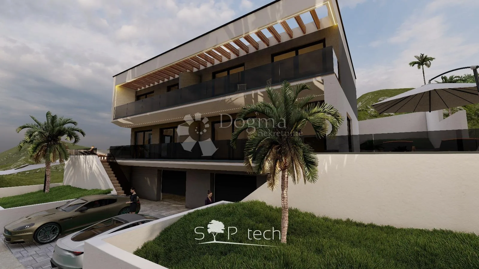 sutivan, moderna novogradnja, 2 stana po 180 m2 - slika 3