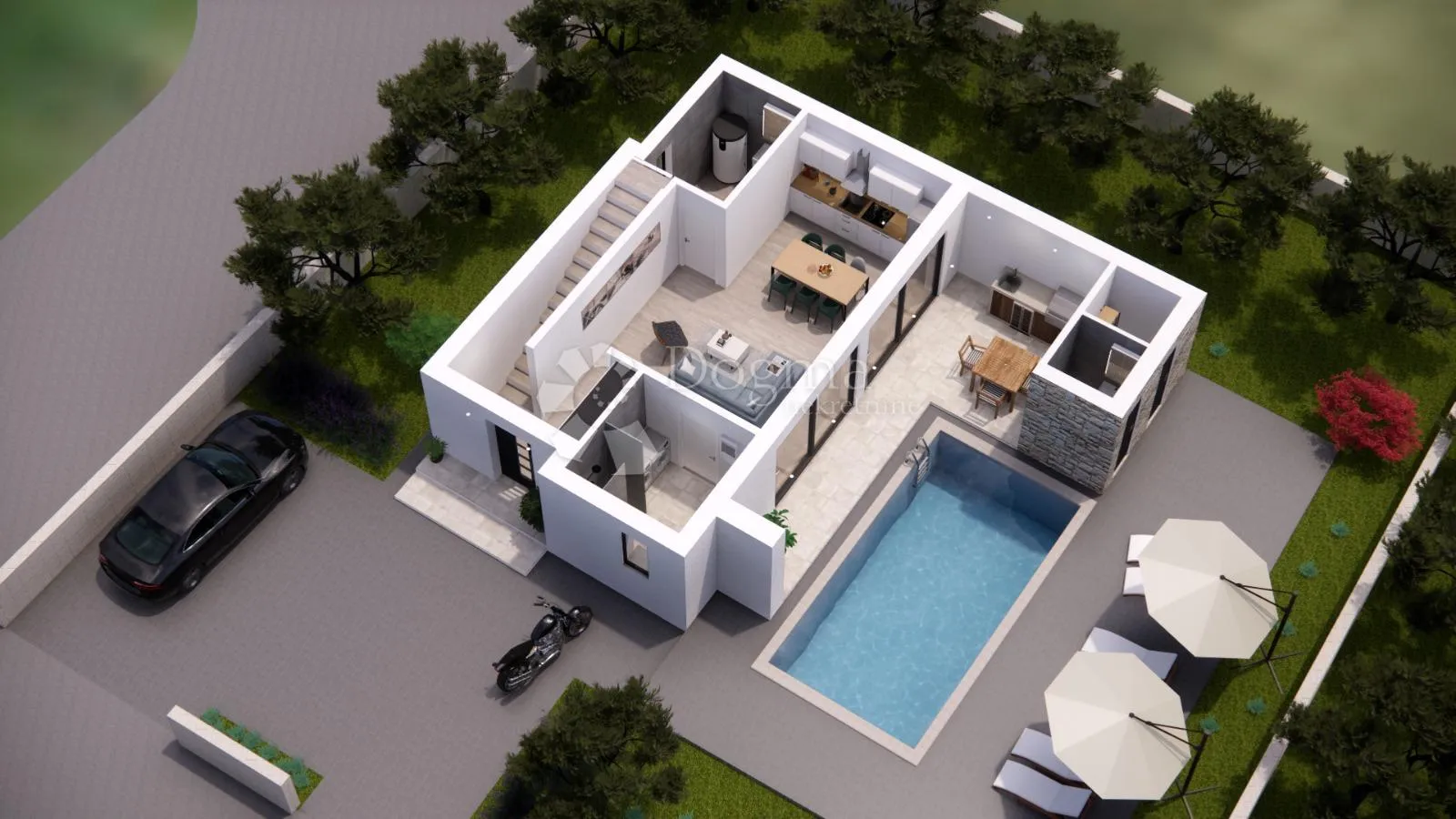 rtina sunset – projekt 6 vila s bazenom, pogled na more - slika 21