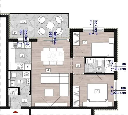 trosoban stan u novogradnji- 61,73 m² - slika 3