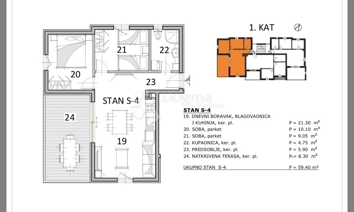 novogradnja pag, mandre trosoban stan - slika 7