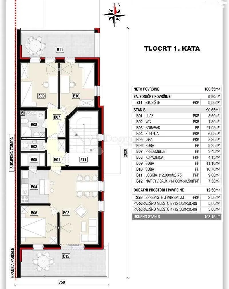 4s stan | 91 m2 | 2 parkinga | novogradnja 2025 | samobor - slika 29
