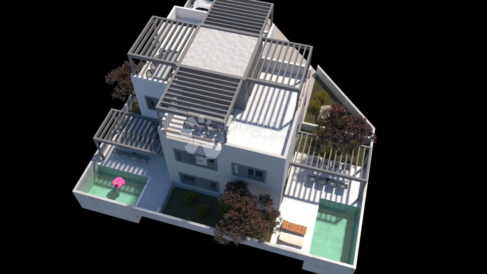 troetažni duplex s privatnom krovnom terasom i bazenom – 50 m od mora, nin - slika 2
