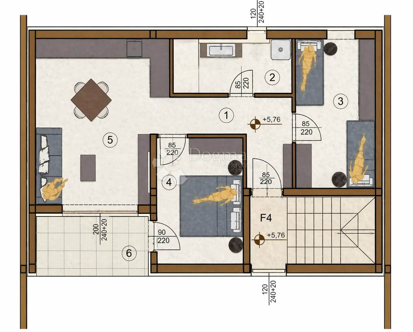2s+db, 2. kat u novogradnji - 1 km od mora - 61,21 m2 - slika 2
