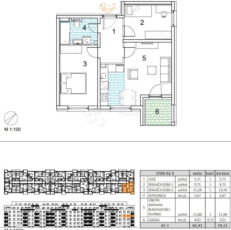velika gorica, novogradnja, trosoban stan 59.41 m2, 2.kat - slika 13