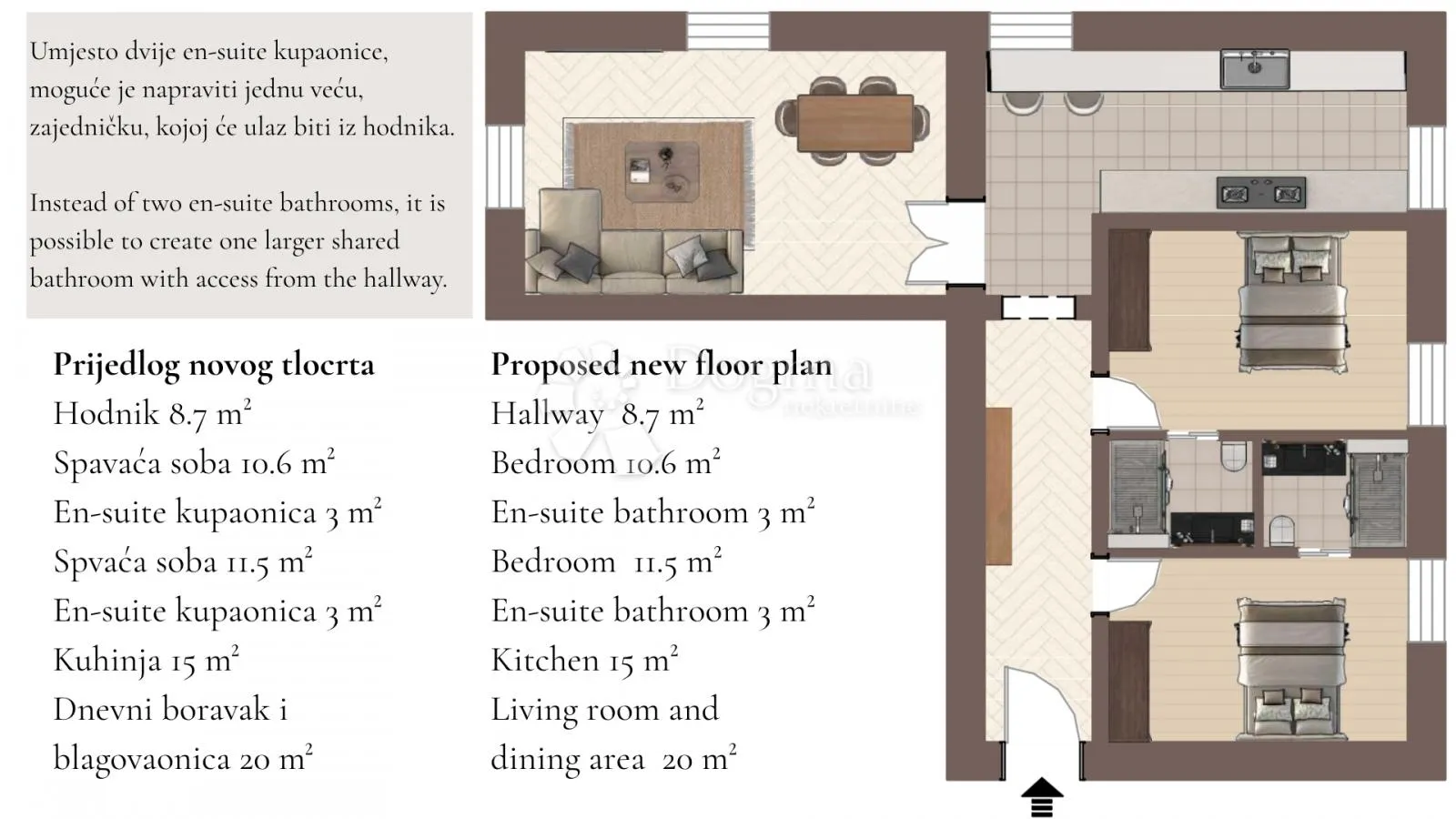 centar rovinja | 72,5 m² | pogled na more i stari grad | garaža + vrt - slika 9