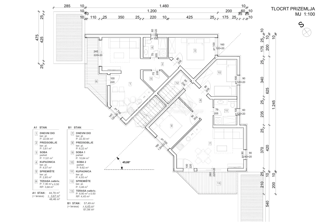 prodaja apartmana a1 – maslenica – 48,61 m² - slika 7