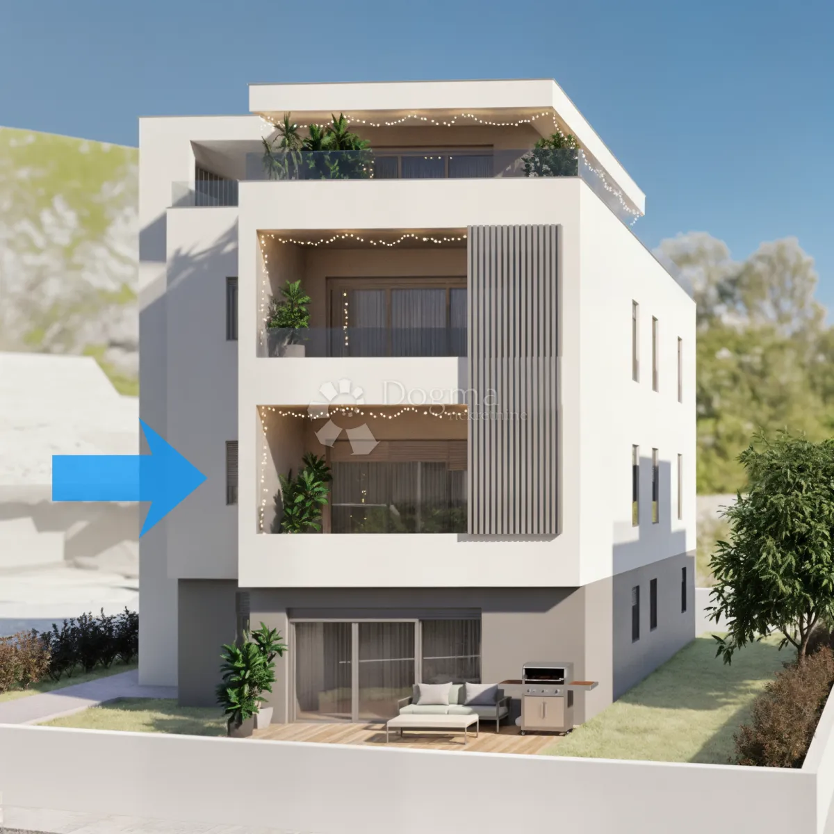 Moderan stan 99 m² na 1. katu s 3 balkona i pogledom na zelenilo, Kaštel Stari novogradnja - Kaštel Stari, Kaštela