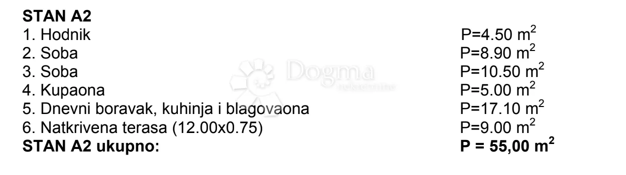 a2 stan na 1. katu 55 m2, novogradnja zgrada b - slika 3
