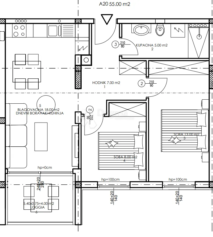 novogradnja veli vrh - 2. kat, 55 m2 (a20) - slika 2