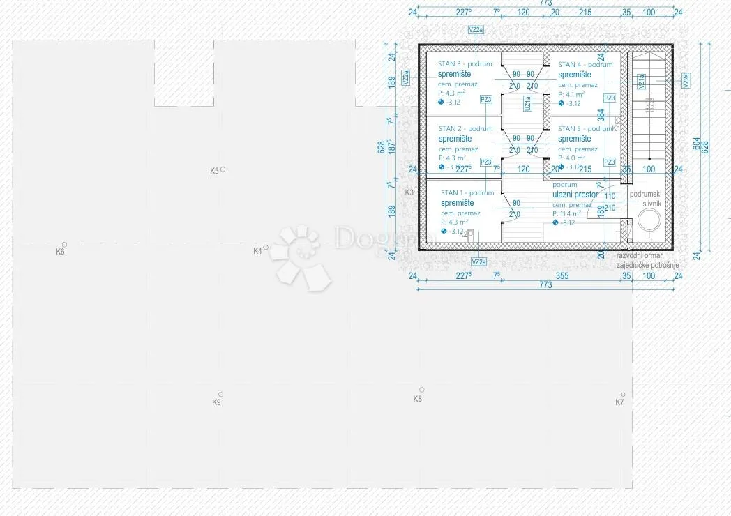 vodice - s5 dvoetažni penthouse na 1. i 2. katu s vrtom i krovnom terasom, 159,01 m2 netto - slika 27