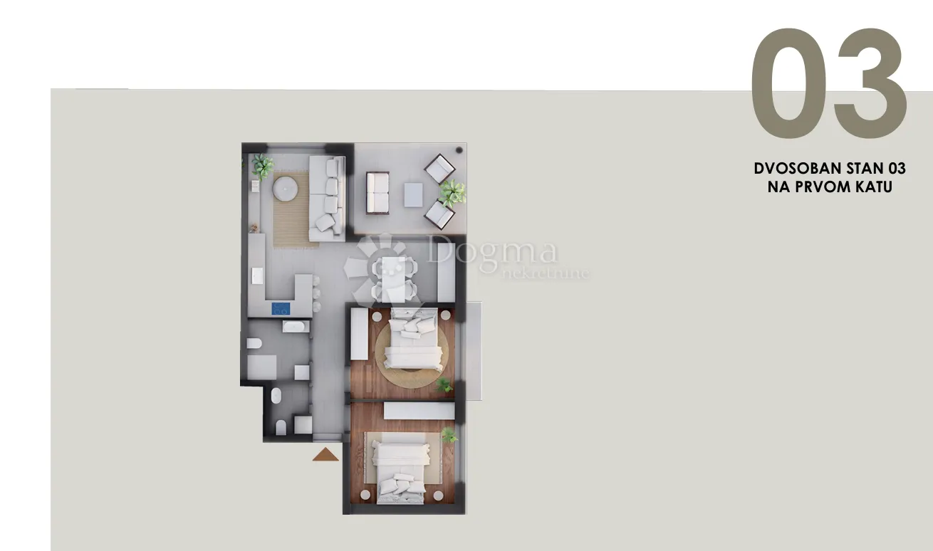 otok vir -site 77,20m2 dvosoban stan120m od mora - slika 3