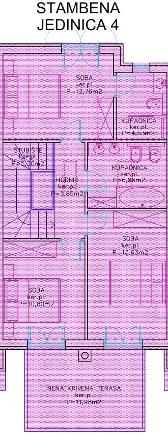 atraktivna kuća u nizu s bazenom i 3 spavaće sobe - slika 7