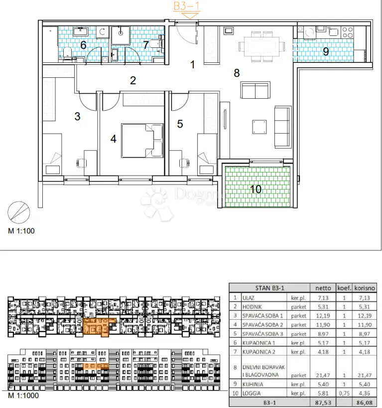 velika gorica, novogradnja, četverosoban stan 86.08 m2, 3.kat - slika 13
