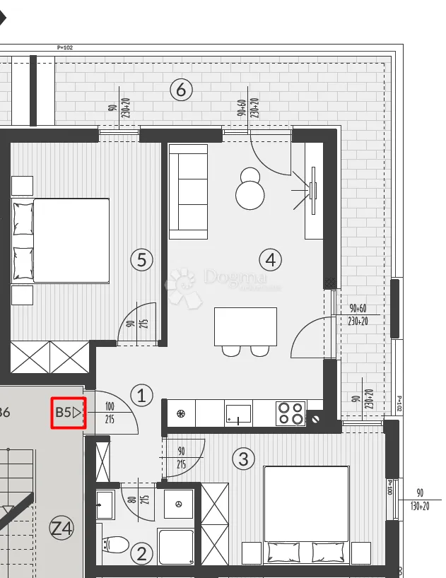 pula - okolica - stan na 1. kat - top lokacija (2ss+db, 2 parkinga) - slika 2