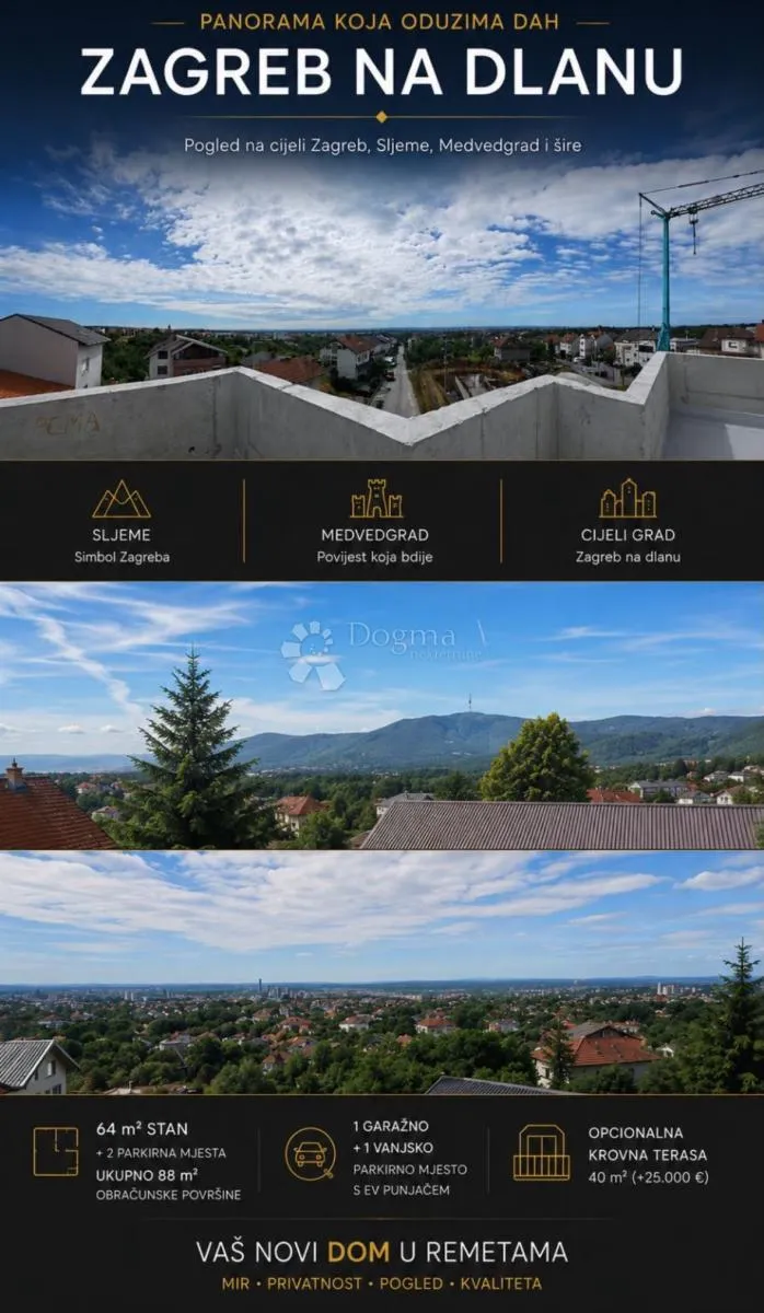 luksuzna novogradnja remete 88m2 +krovna terasa 40m2 - slika 7