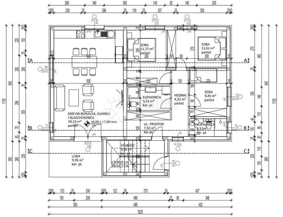 vrsi - luksuzni trosobni apartman 100m od mora, 1.kat - slika 10