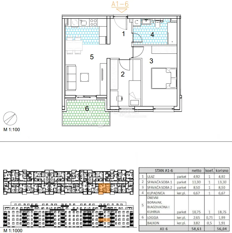 velika gorica, novogradnja, trosoban stan 56.04 m2, 1.kat - slika 13