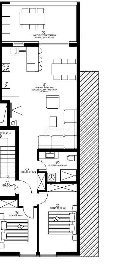 novoradnja valmade netto 80,70 m2 - zgrada n, stan a2 - slika 3