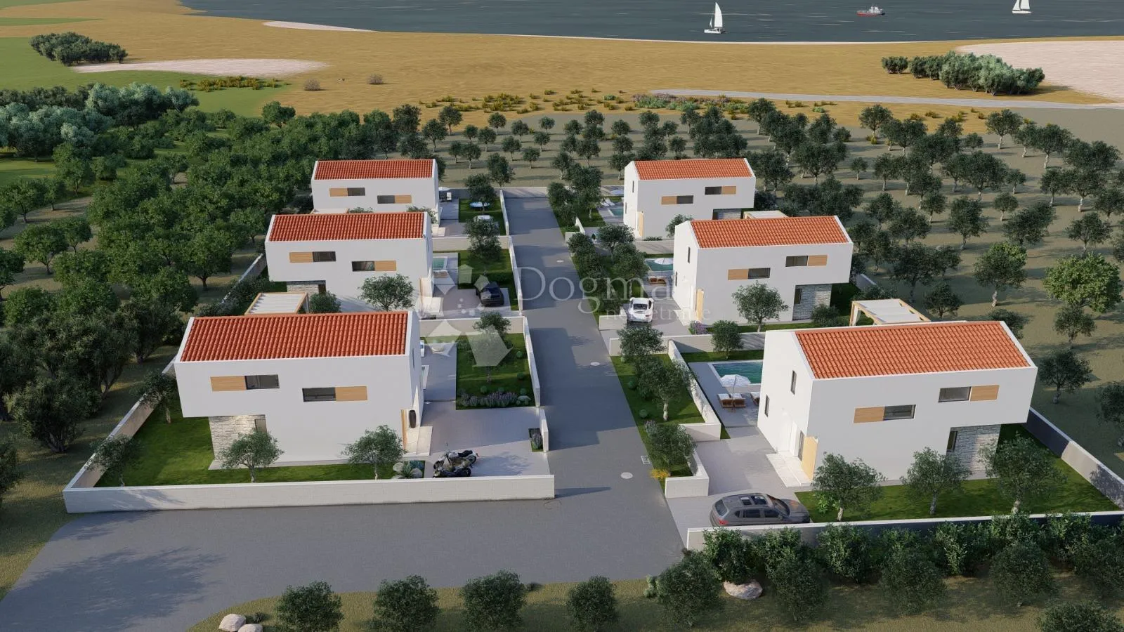 rtina sunset – projekt 6 vila s bazenom, pogled na more - slika 4