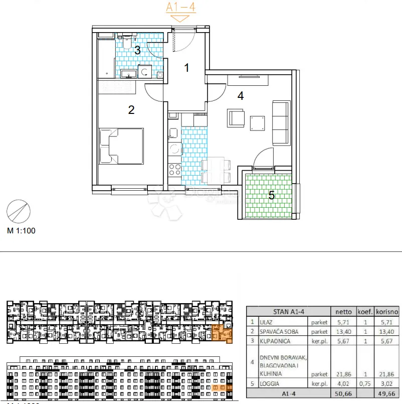 velika gorica, novogradnja, dvosoban stan 49.66 m2, 1.kat - slika 13