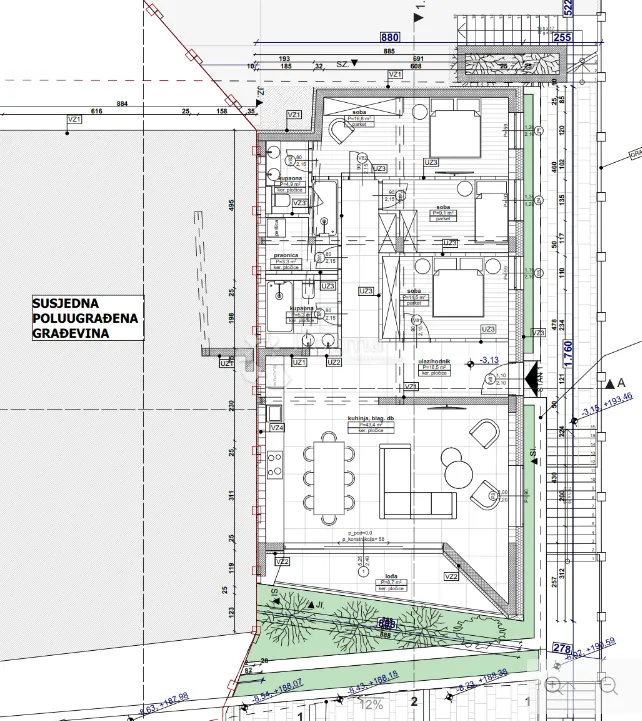 načinovići, novogradnja, moderan četverosoban stan 120 m2, prizemlje - slika 7