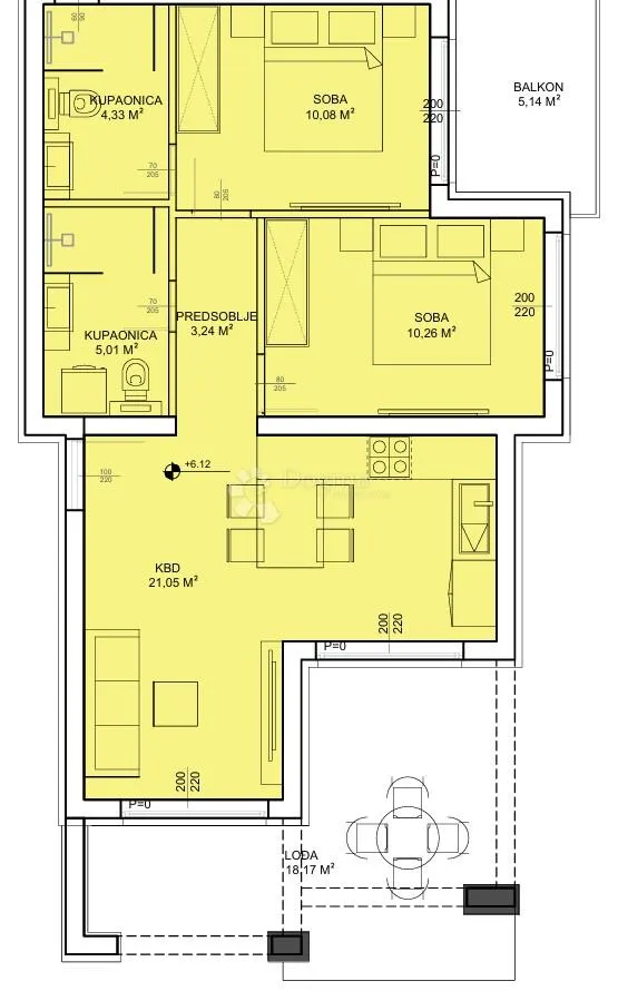 sv. petar na moru - a1 luksuzan penthouse s krovnom terasom i pogledom na more 89,06m2 - slika 11