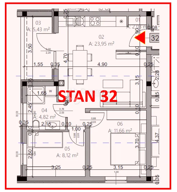 monvidal stan 32 - 2s+db, 4. kat - slika 4