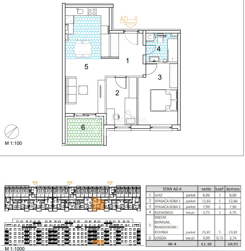 velika gorica, novogradnja, dvosoban stan 60.92 m2, prizemlje - slika 13